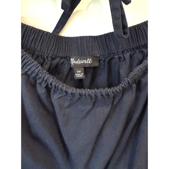 Madewell Square Neck Puff Sleeve Mini Dress Navy SZ 00 Babydoll Breezy Summer - Picture 4 of 11